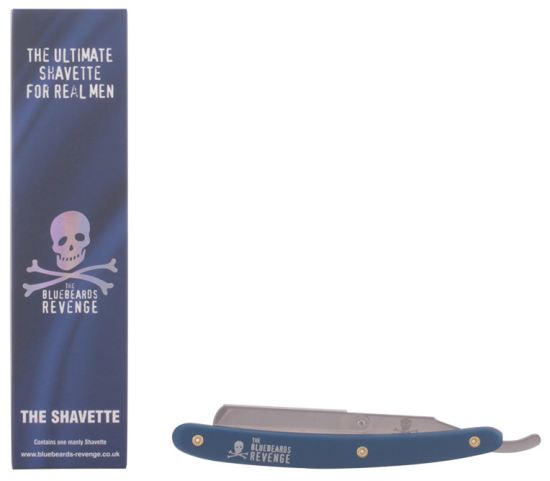 Manico blu Shavette con logo