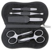 Manicure, Pelle leg&iacute;tima, Nero, 5 Pezzi