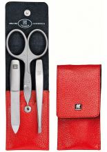 Cassa del raccoglitore, cuoio legittimo, Rosso, 3 parti