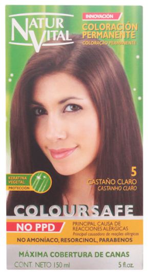 Naturaleza y Vida Colorante permanente per capelli Coloursafe 5 Castano Chiaro 150 ml