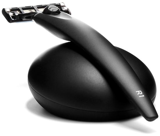 Razor Set R 1 Matte Black con supporto