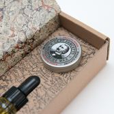 Confezione regalo olio e cera per baffi con riserva privata di barba