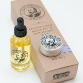 Confezione regalo olio e cera per baffi con riserva privata di barba