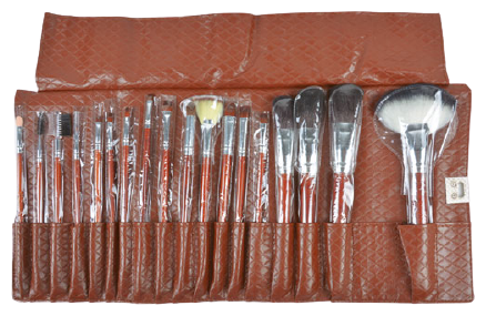 Custodia in pelle Cleissy Brown Brushes Set 18 unit&agrave;