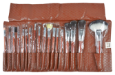 Custodia in pelle Cleissy Brown Brushes Set 18 unit&agrave;
