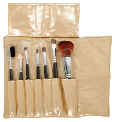 Tika Gold Makeup Case Set 7 pennelli