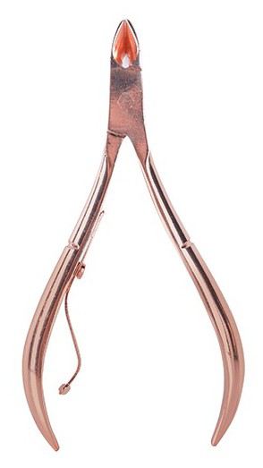 Pinza curva bronzo rosa punta fine punta 9mm 10,2 cm