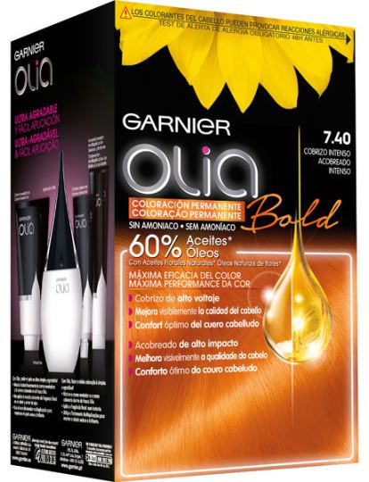 Tint Olia Permanent Coloration #7,40 Intense Cobrizo 4 Pieces