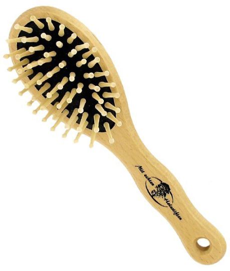 Spazzola per capelli con punte in legno arrotondate