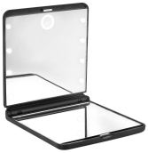 Doppio specchio pieghevole con luce a led #Nero