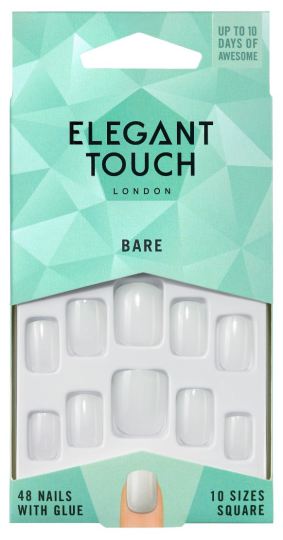 Elegant Touch Unghie finte quadrate nude 48 pz