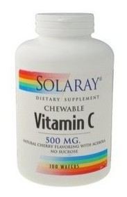 Solaray Vitamin C-500 Cherry Flavor 100 Chewable Tablets