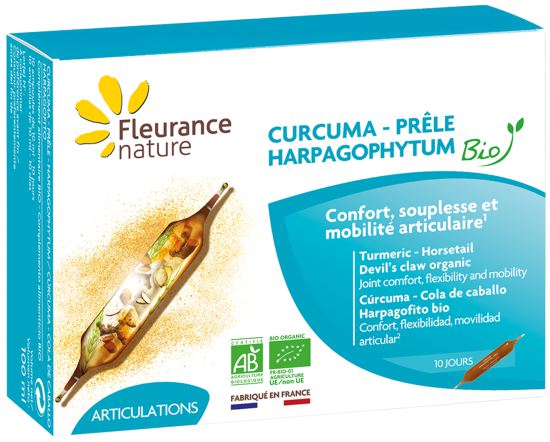 Fleurance Nature Curcuma- Artiglio del Diavolo- Coda di cavallo bio 40 capsule