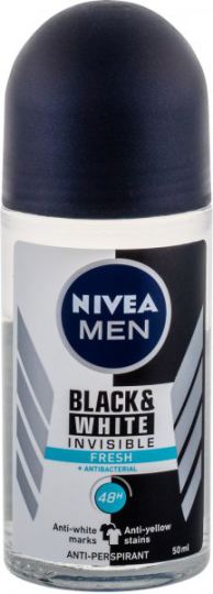Invisible For Black &amp; White Fresh 48h Roll on Men Deodorante 50 ml